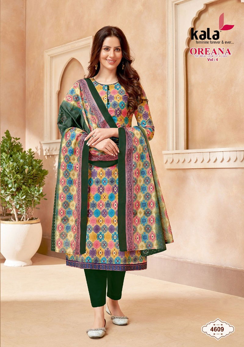 Kala Oreana 4 Cotton Printed Readymade Suits
